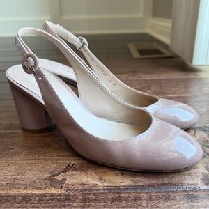 Stuart Weitzman - Nude - Chunky Slingback Heels - Size 8 - Great Condition